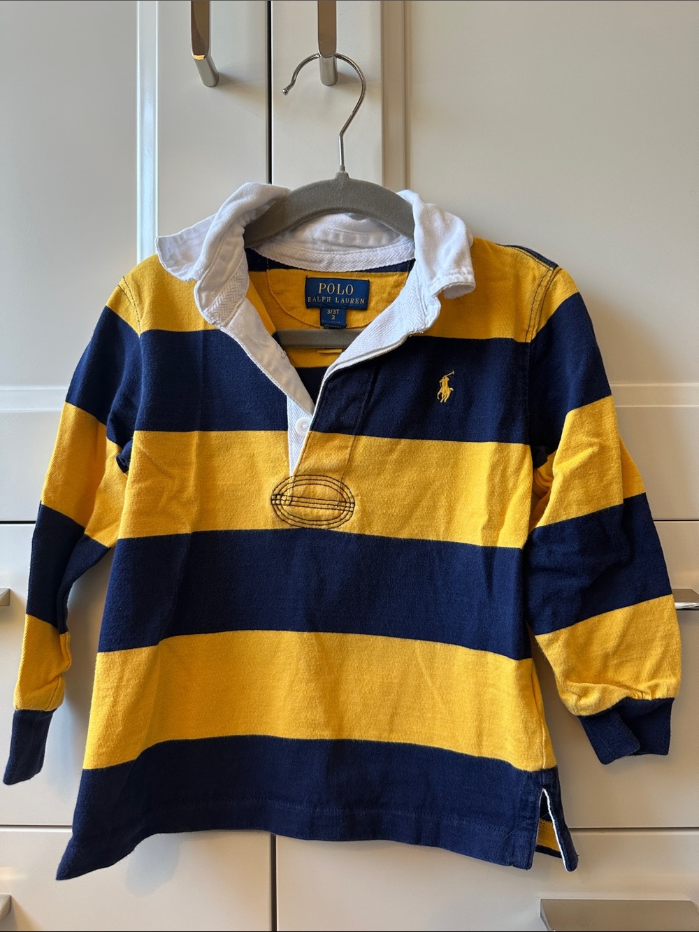 Polo by Ralph Lauren Kids Yellow & Navy Striped Rugby Polo